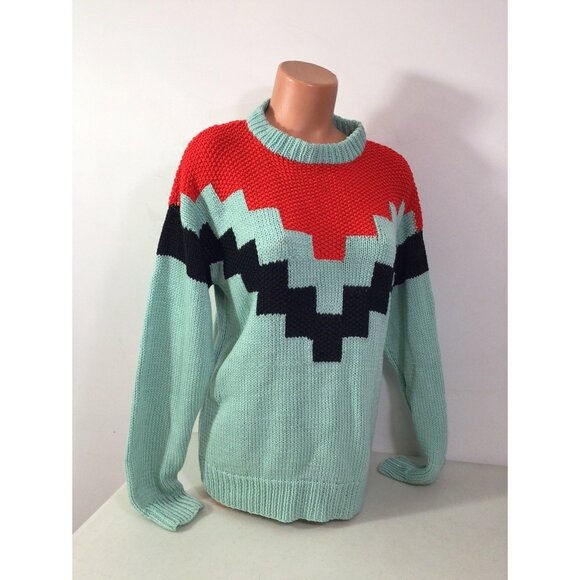 Vintage Hand Knit Sweater Granny Core Womens Large - Picture 1 of 5